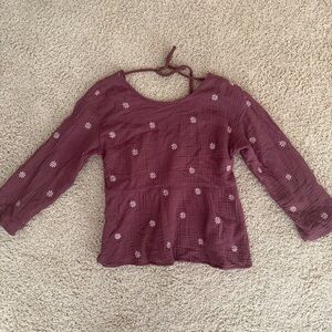 Madewell Women’s Purple Floral Long Sleeve Top